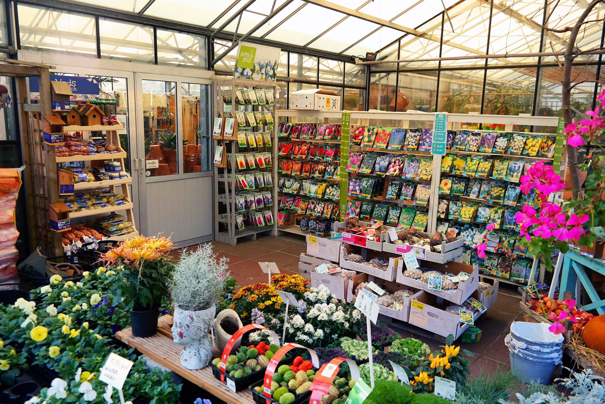 Zaden en bollen bij Tuincentrum Primavera, Haarlem